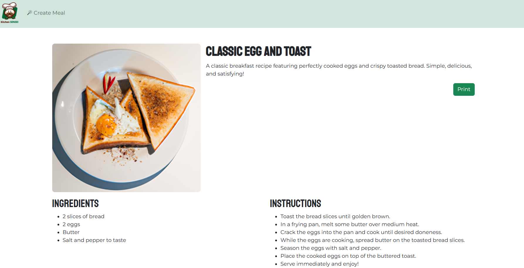 Kitchen Sensei App screenshot